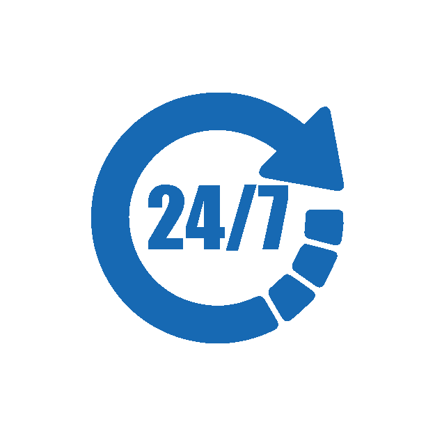 24/7 Availability Icon - Always Ready for Your Transportation Needs 24/7 Availability Icon - Round-the-Clock Service for Your Convenience